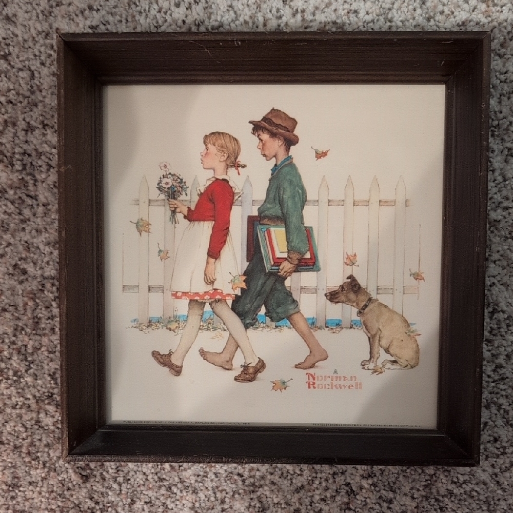 Norman Rockwell Art with Red and Green Accents